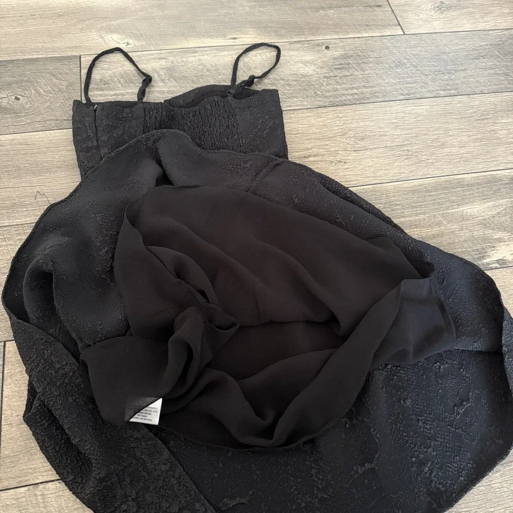 Bar III Black Jacquard Bustier Fit & Flare Mini Dress XS Adjustable Straps Party - Picture 10 of 10